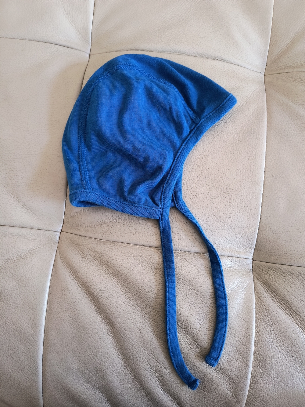 Hanna Andersson Royal Blue Cotton Tie-Top Baby Hat